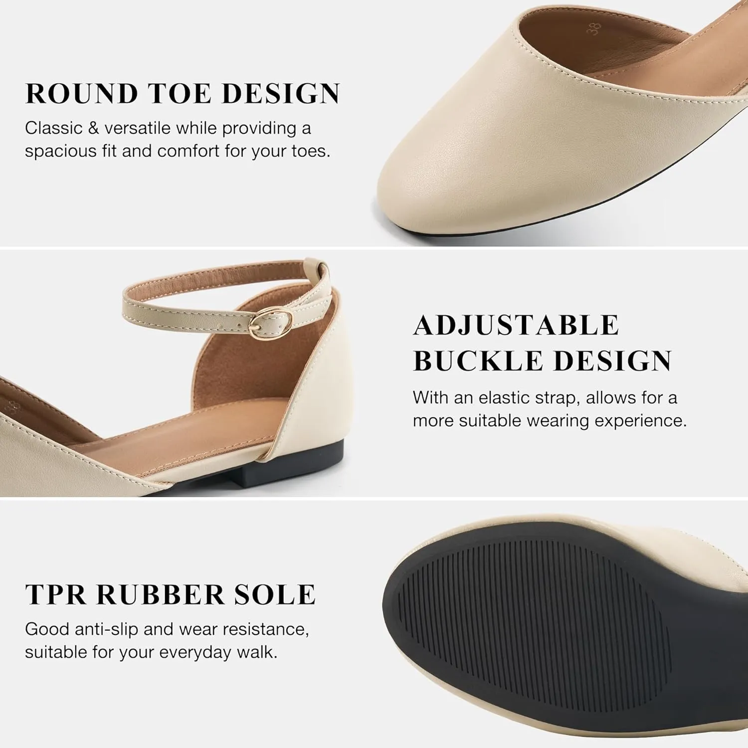 FUDYNMALC Womens Sandals Dressy Flats: 2025 Closed Toe Comfortable Flat Shoes Casual Walking Footwear for Ladies