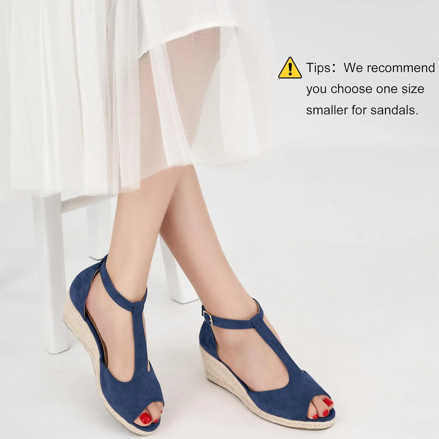 FUDYNMALC Womens Sandals Wedge Heels: Summer Dressy Espadrilles Platforms Shoes Casual Comfortable Open Toe Walking Footwear