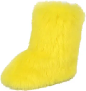 Gegefur Women's Faux fur Boot Furry Fluffy Short Snow Boot Mid-Calf Boots Warm Comfortable Outdoor Flat Shoes