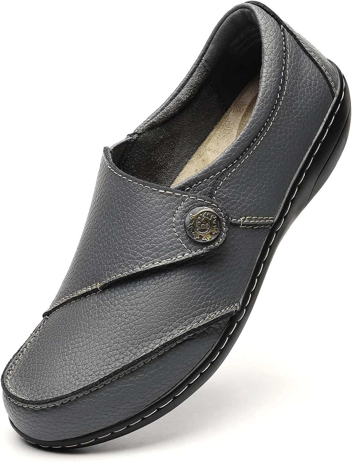 Geoeleph Women's Loafers Casual Slip-Ons Comfort Walking Flats Leather Driving Moccasins