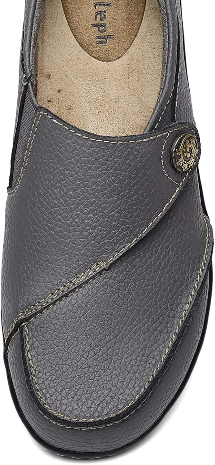 Geoeleph Women's Loafers Casual Slip-Ons Comfort Walking Flats Leather Driving Moccasins