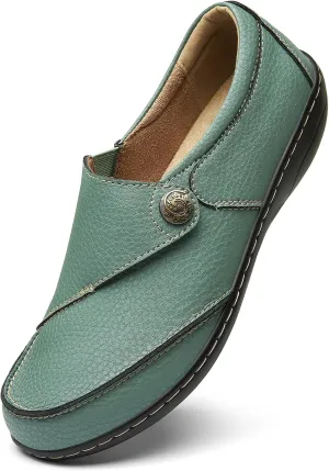 Geoeleph Women's Loafers Casual Slip-Ons Comfort Walking Flats Leather Driving Moccasins