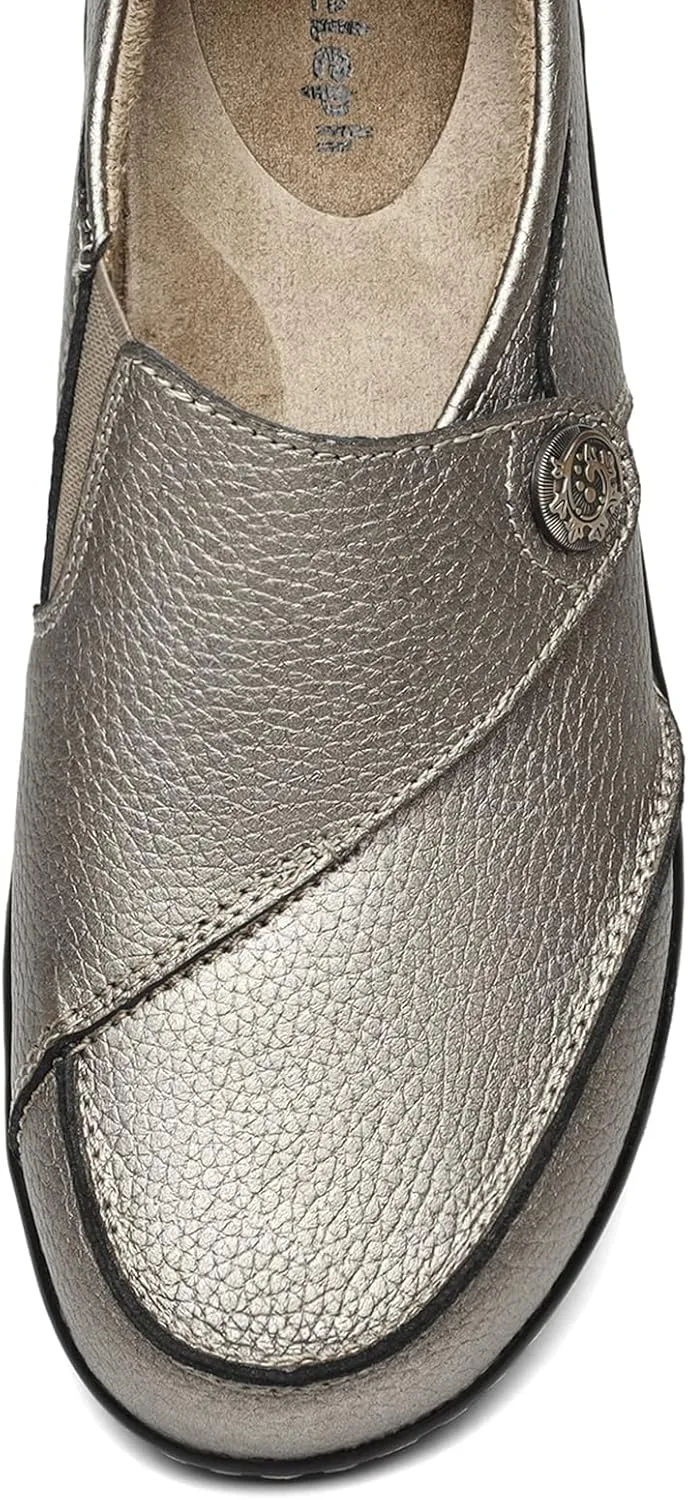 Geoeleph Women's Loafers Casual Slip-Ons Comfort Walking Flats Leather Driving Moccasins