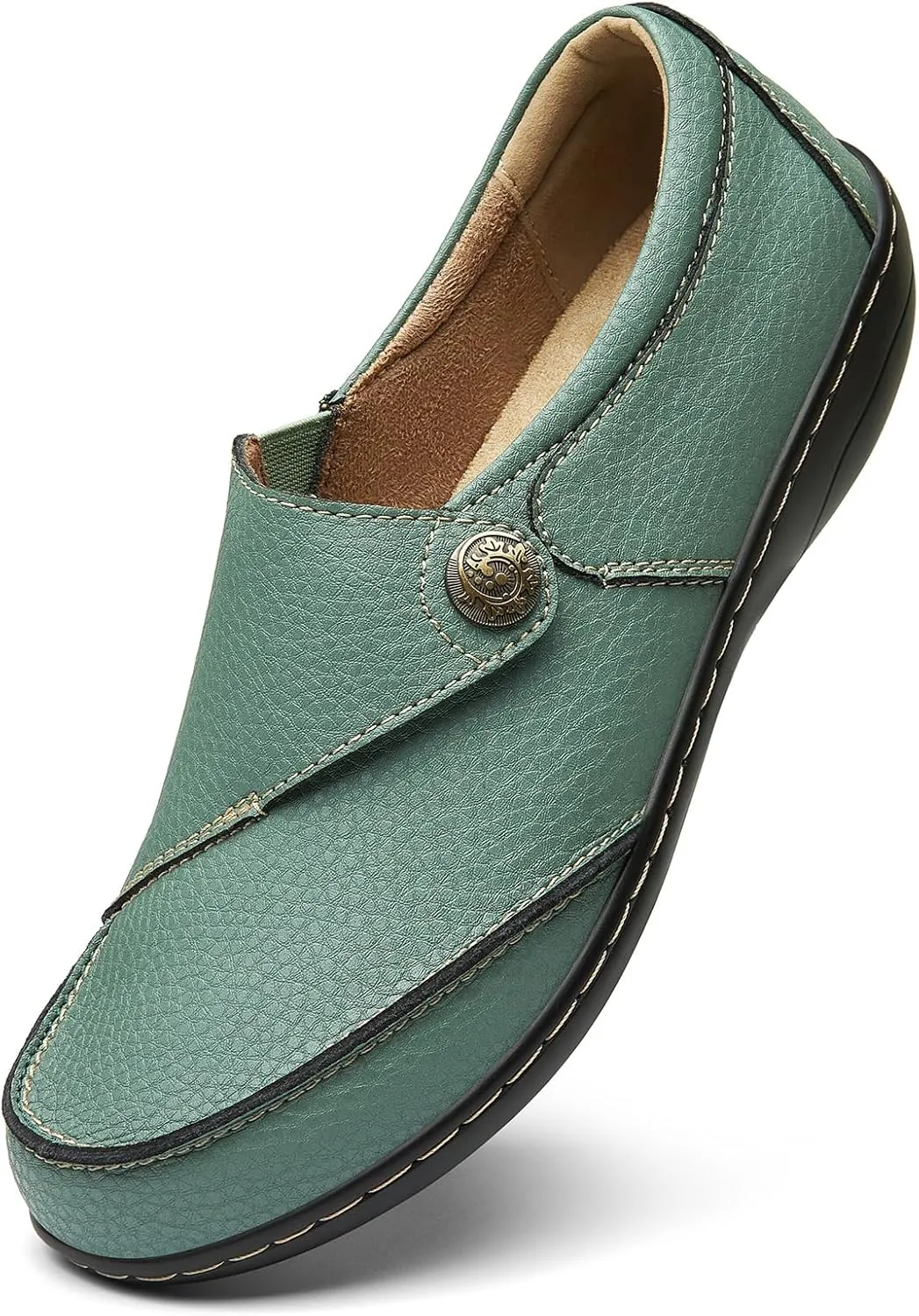 Geoeleph Women's Loafers Casual Slip-Ons Comfort Walking Flats Leather Driving Moccasins
