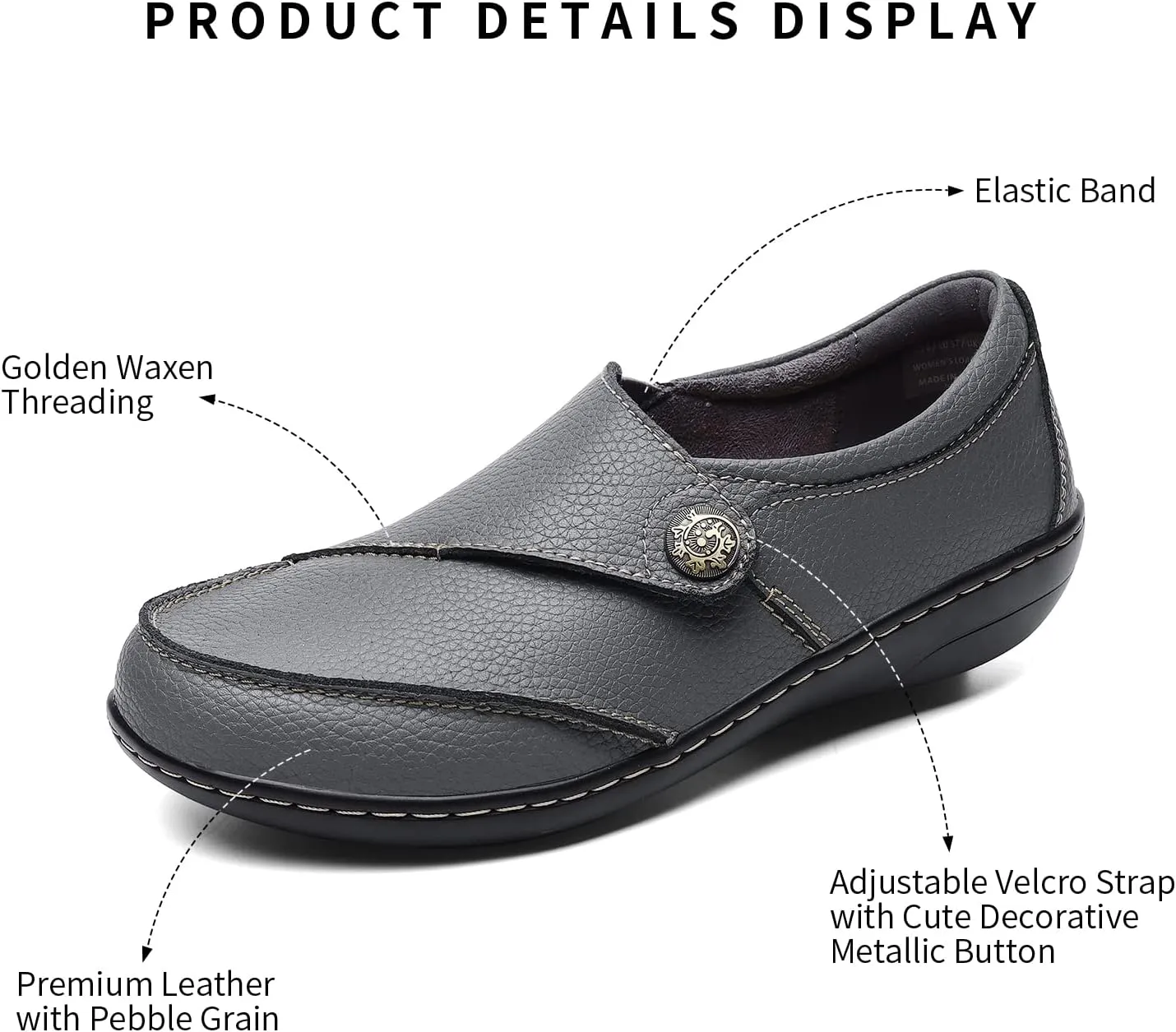 Geoeleph Women's Loafers Casual Slip-Ons Comfort Walking Flats Leather Driving Moccasins