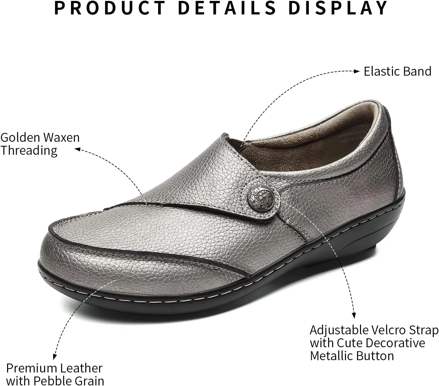 Geoeleph Women's Loafers Casual Slip-Ons Comfort Walking Flats Leather Driving Moccasins