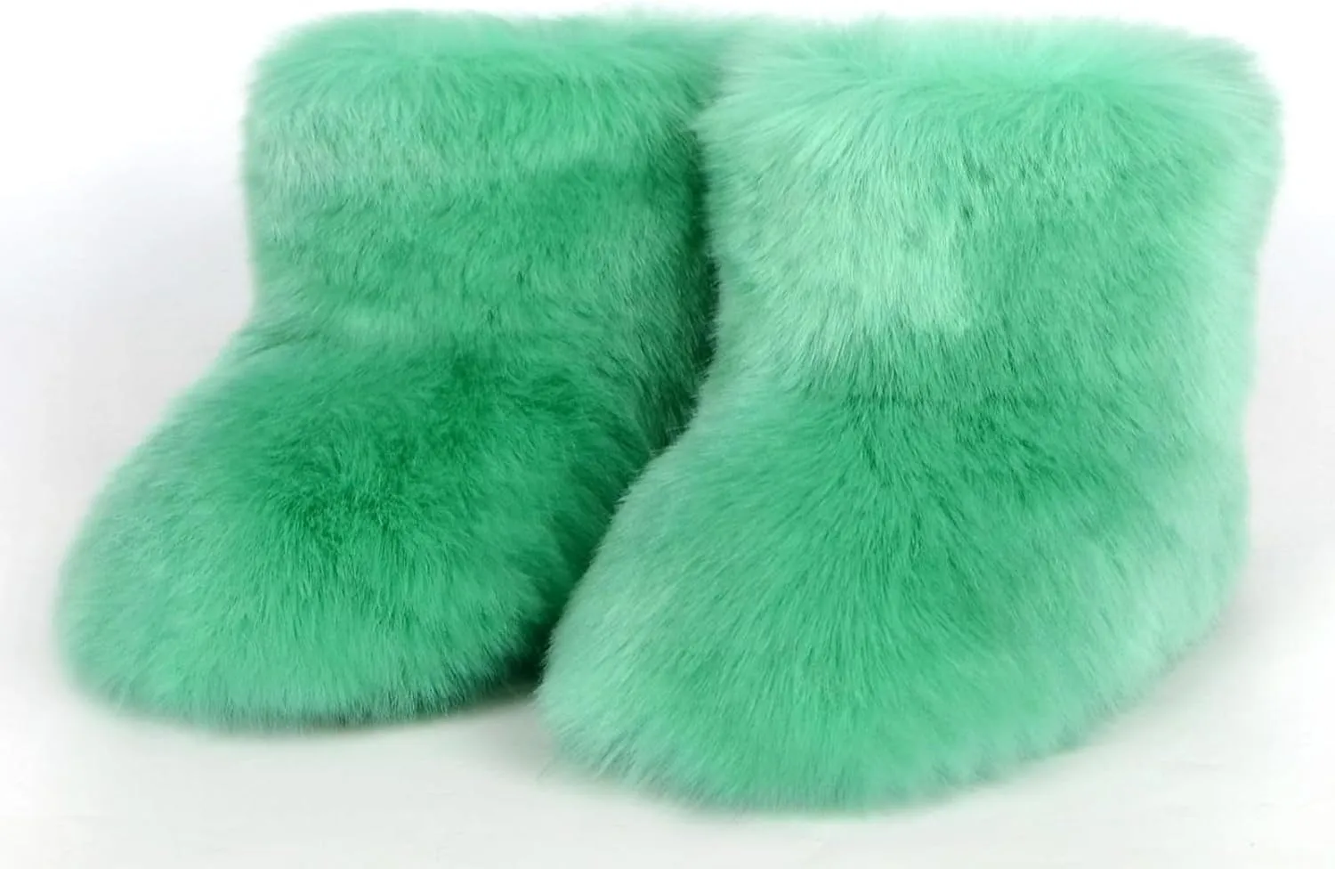 Girls Fluffy Furry Snow Boots Faux Fur Winter Warm Outdoor Boots