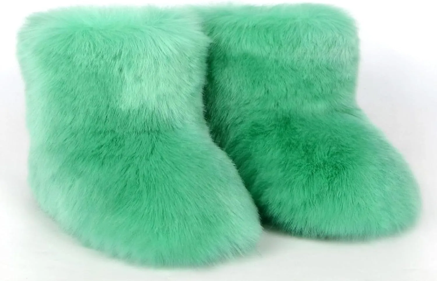 Girls Fluffy Furry Snow Boots Faux Fur Winter Warm Outdoor Boots