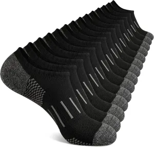 Heatuff No Show Socks Men 7 Pairs Low Cut Athletic Cushion Non Slip Breathable Socks