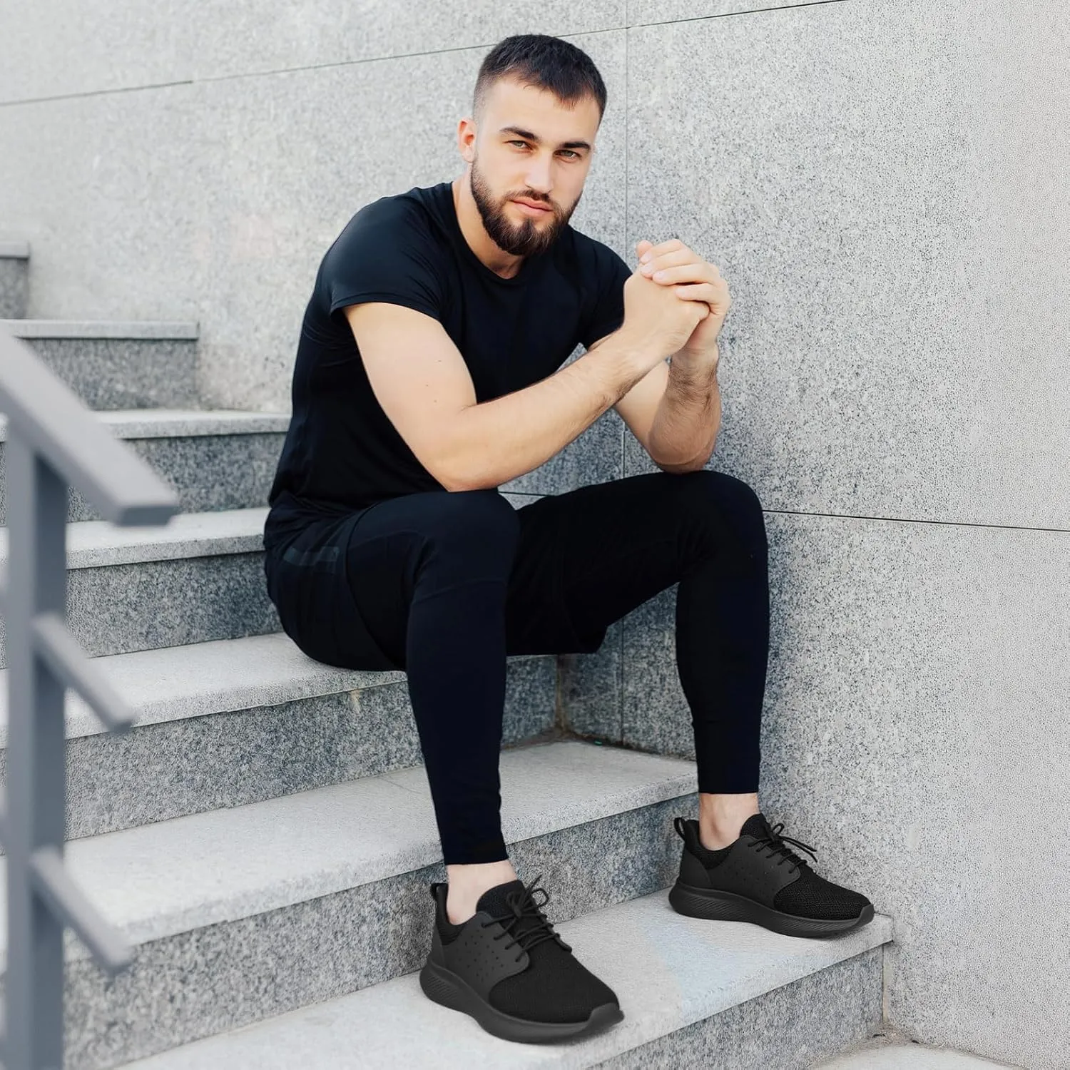 HEEZ Mens Slip On Fashion Sneakers Walking Shoes for Men Comfortable Breathable Casual Running Shoes