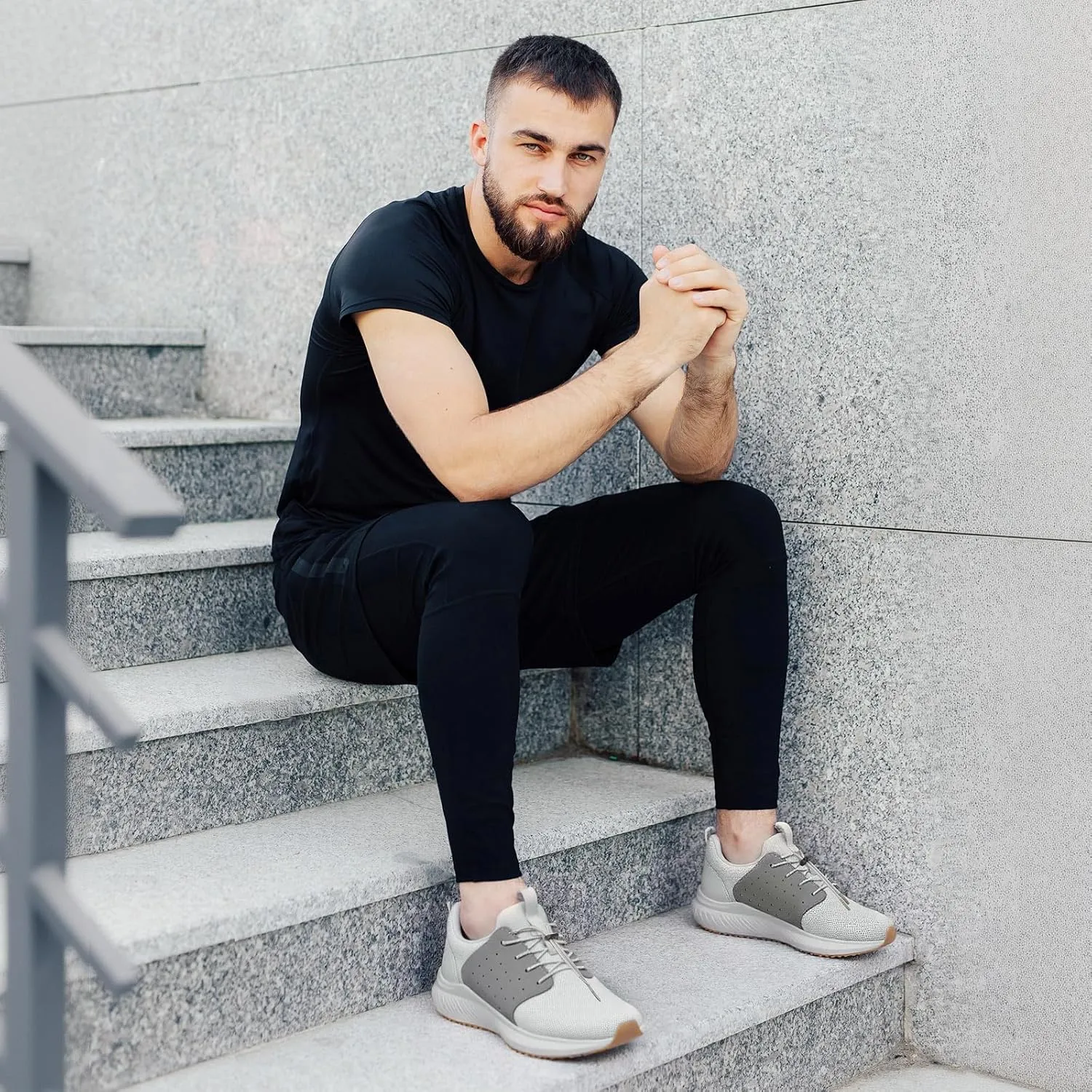 HEEZ Mens Slip On Fashion Sneakers Walking Shoes for Men Comfortable Breathable Casual Running Shoes
