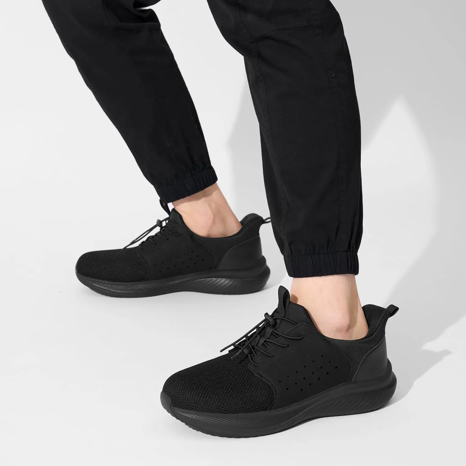 HEEZ Mens Slip On Fashion Sneakers Walking Shoes for Men Comfortable Breathable Casual Running Shoes
