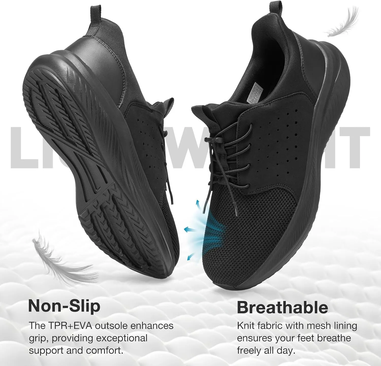 HEEZ Mens Slip On Fashion Sneakers Walking Shoes for Men Comfortable Breathable Casual Running Shoes