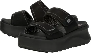 Hey Dude Women's Delray Slide Classic Black/Black Size 8 | Women's Shoes | Women Slip-on Sandals | Comfortable & Light-Weight