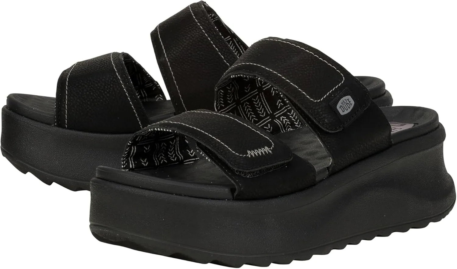 Hey Dude Women's Delray Slide Classic Black/Black Size 8 | Women's Shoes | Women Slip-on Sandals | Comfortable & Light-Weight