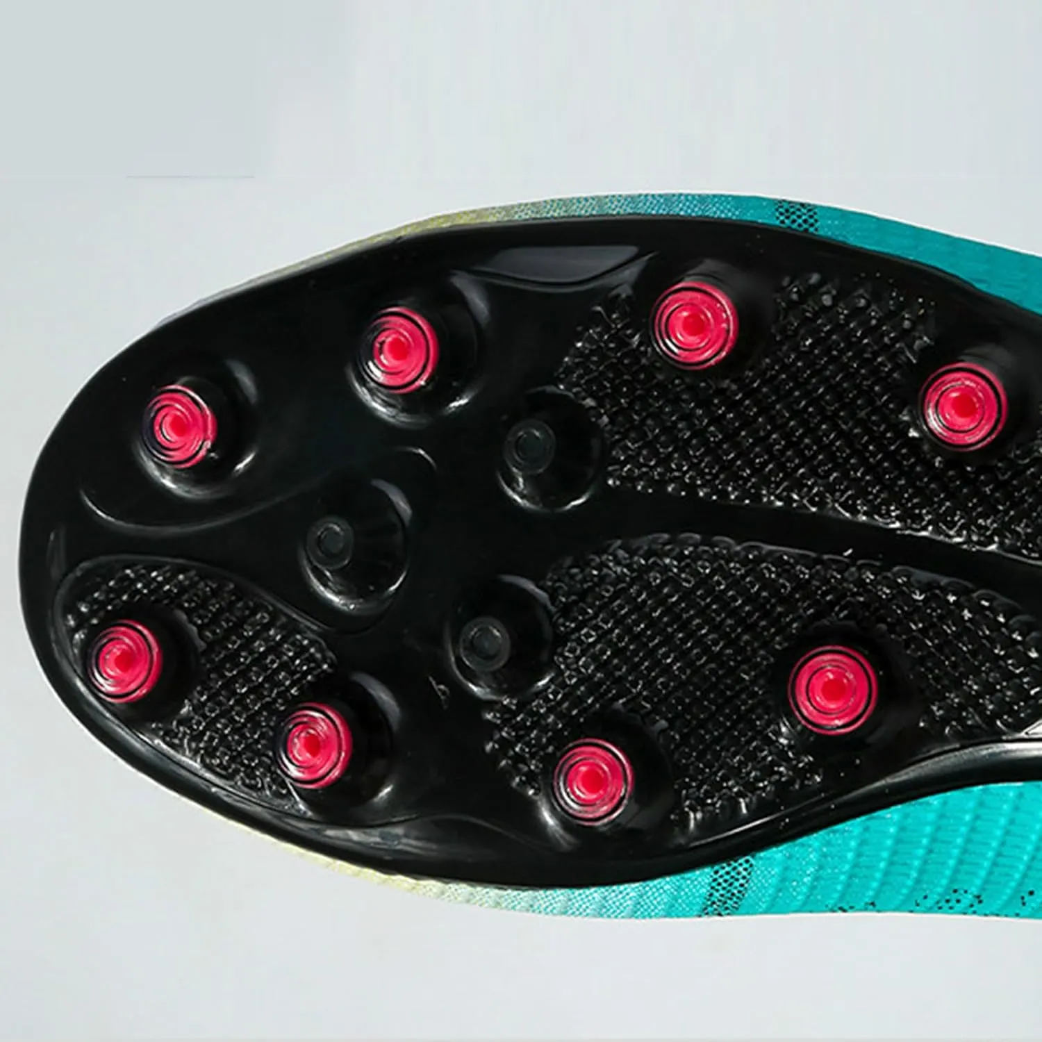 HHY Men's Soccer Shoes Football Cleats with Lace-Up High-Tops Non-Slip Spikes