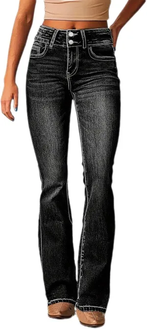 High-Waisted Wide-Leg Jeans for Women Stylish Loose Fit Classic Design Casual Denim Pants Street Washed Denim Trouser