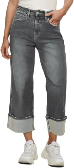 High-Waisted Wide-Leg Jeans for Women Stylish Loose Fit Classic Design Casual Denim Pants Street Washed Denim Trouser