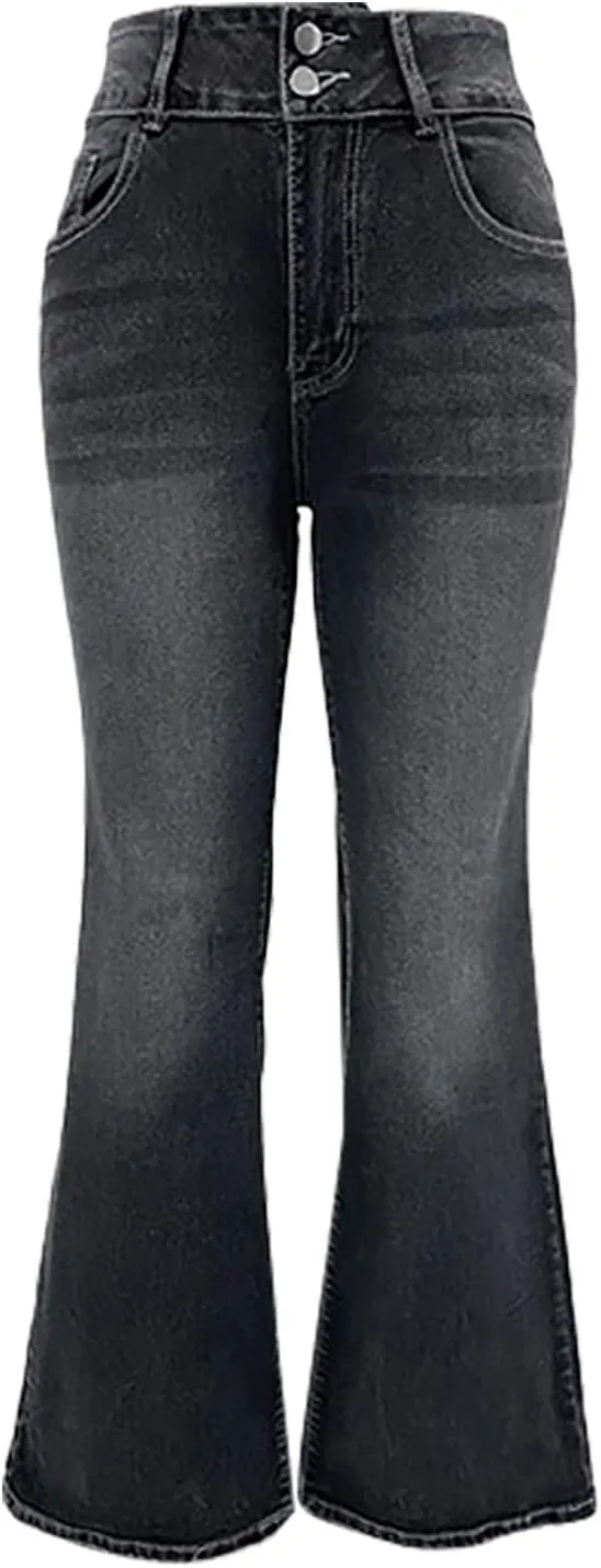 High-Waisted Wide-Leg Jeans for Women Stylish Loose Fit Classic Design Casual Denim Pants Street Washed Denim Trouser