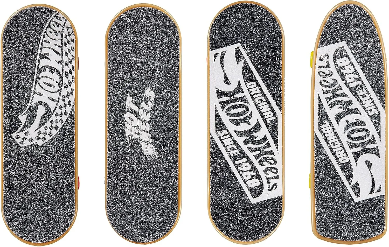 Hot Wheels Skate 4 Fingerboards & 2 Pairs of Removable Skate Shoes, Tricked Out Pack of Fully Assembled Boards, 1 Exclusive Set