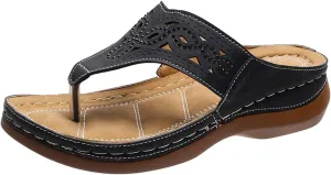 House Shoes with Arch Support for Women Womens Orthopedic Sandals 9 Black Strappy Sandals Wedge Heel Sandals Plantar Fasciitis Dress Shoes Women Sandals for Older Women Comfortable