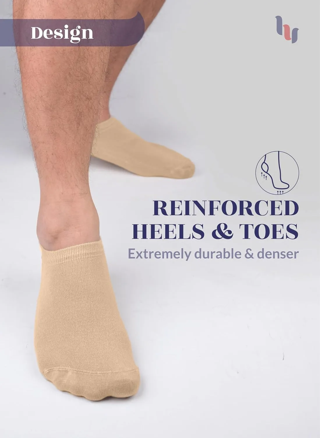 Hugh Ugoli Men Bamboo No Show Socks, Non Slip, Soft,Thin, Low Cut, Seamless Toe, Shoe Size: 11-13/8-11 6&12 Pairs