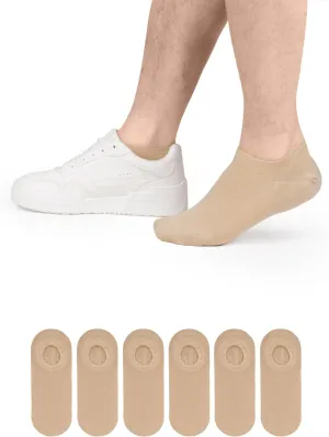 Hugh Ugoli Men Bamboo No Show Socks, Non Slip, Soft,Thin, Low Cut, Seamless Toe, Shoe Size: 11-13/8-11 6&12 Pairs