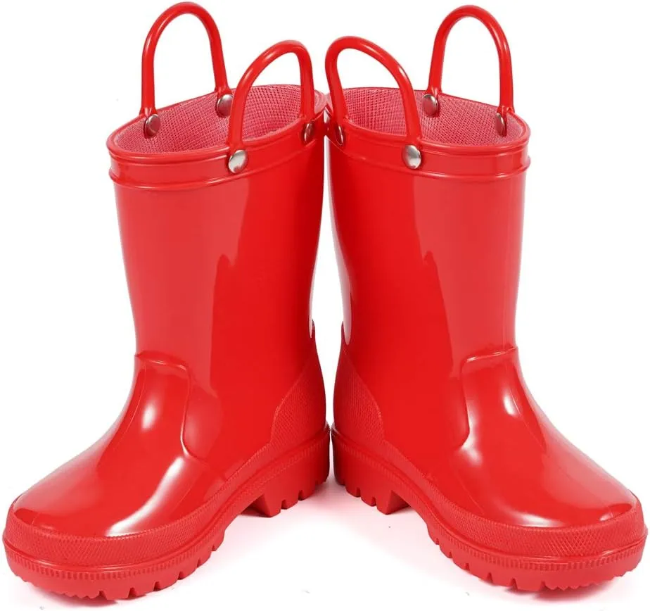 HugRain Toddler Kids Lightweight Adorable Rain Boots