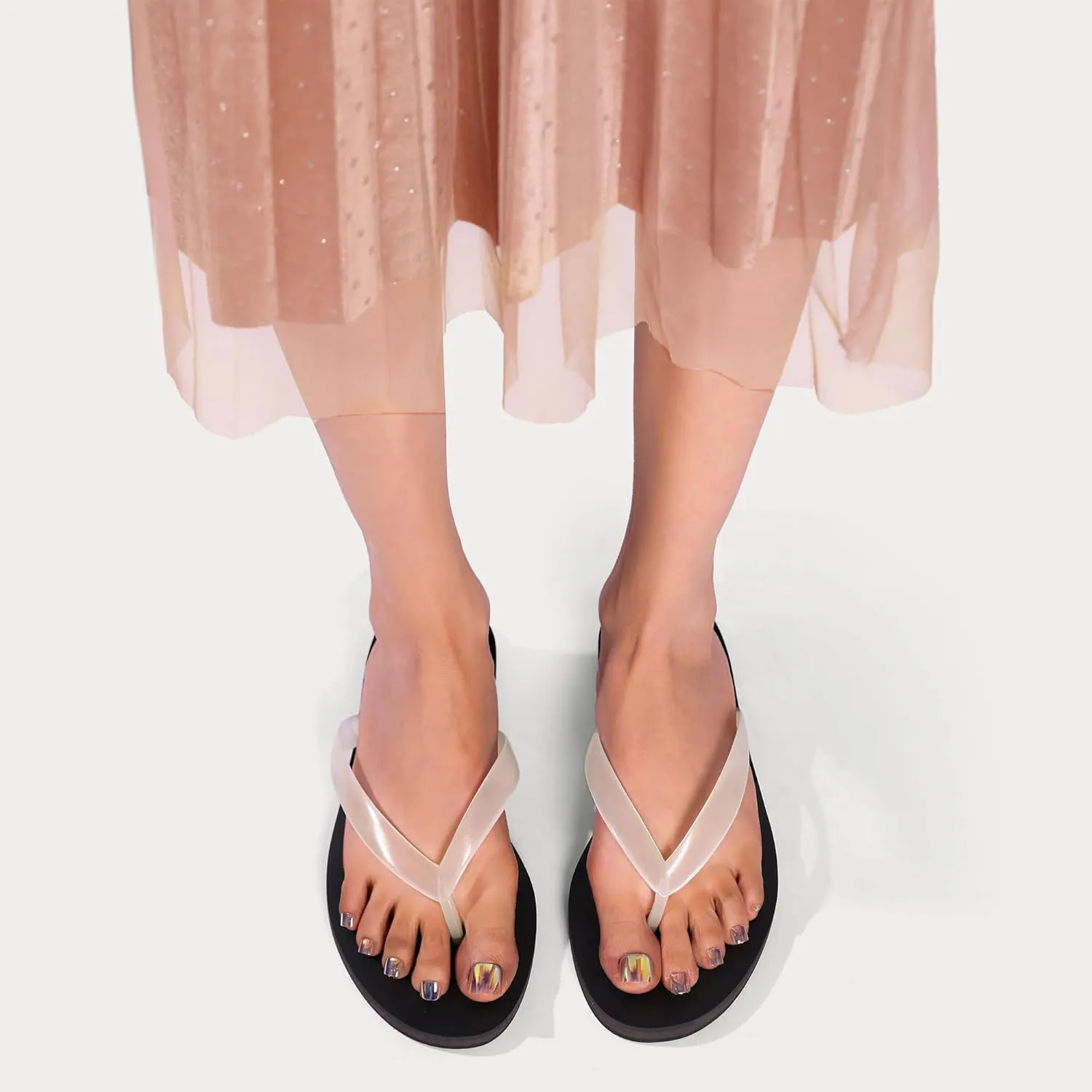 Jelly Beach Flip Flop for Women Clear Sandals Jelly Slides Shoes