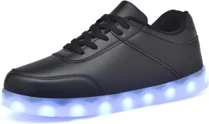 JEVRITE Unisex LED Light Up High Top Sneakers - USB Charging for Women & Men - Couples Shoes