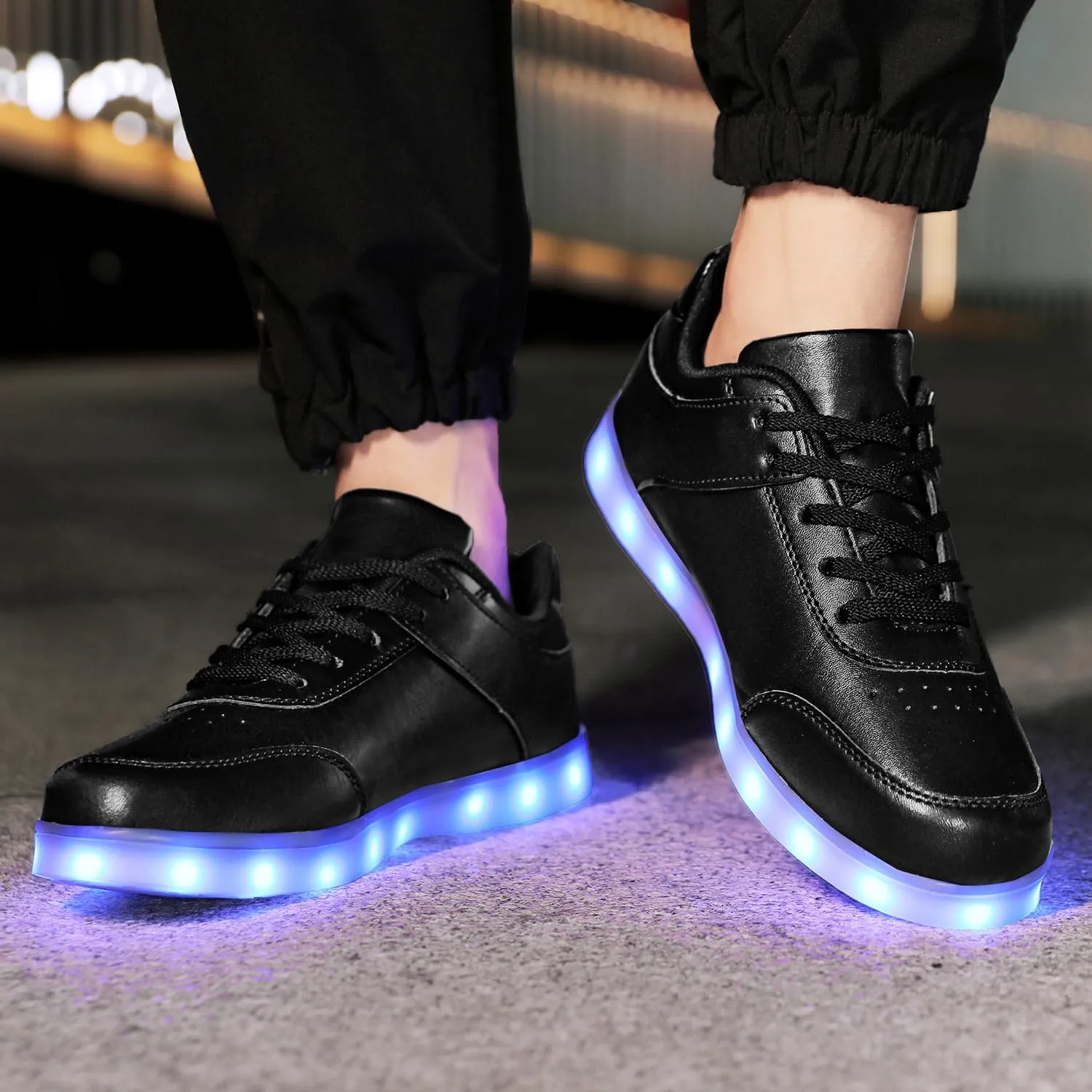JEVRITE Unisex LED Light Up High Top Sneakers - USB Charging for Women & Men - Couples Shoes