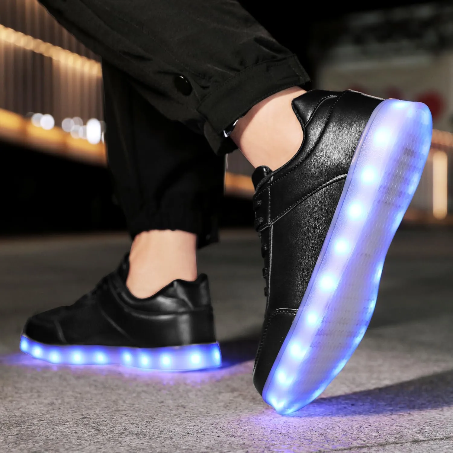 JEVRITE Unisex LED Light Up High Top Sneakers - USB Charging for Women & Men - Couples Shoes