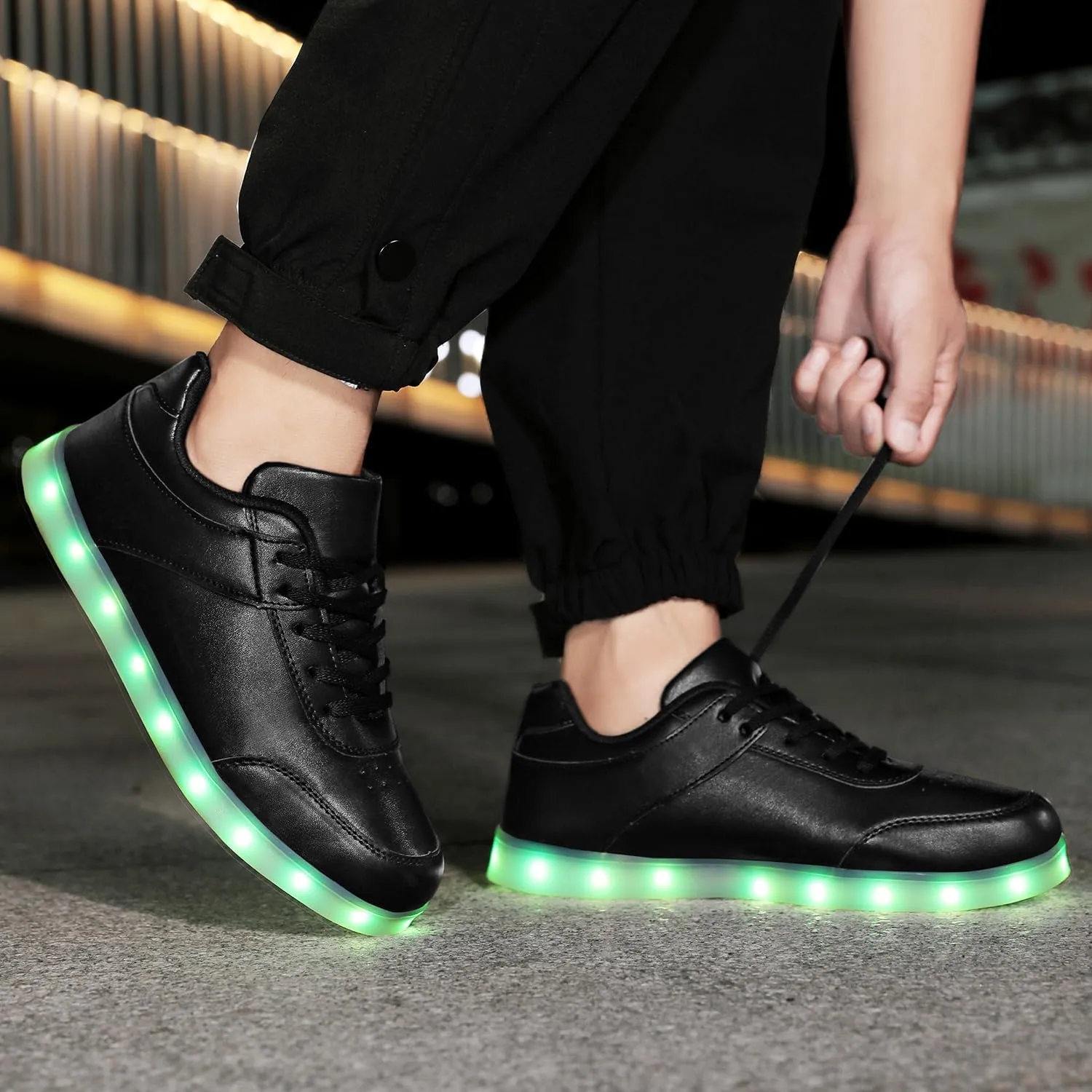 JEVRITE Unisex LED Light Up High Top Sneakers - USB Charging for Women & Men - Couples Shoes
