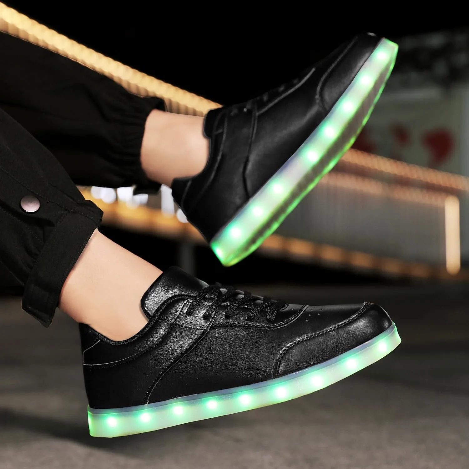 JEVRITE Unisex LED Light Up High Top Sneakers - USB Charging for Women & Men - Couples Shoes