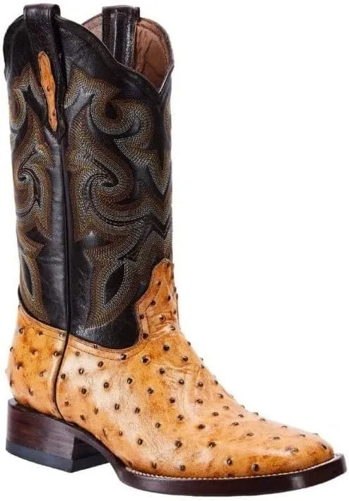Joe Boots Western Boots For Men Ostrich Print Leather 701