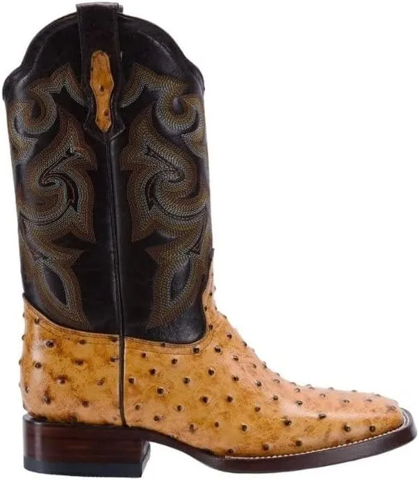 Joe Boots Western Boots For Men Ostrich Print Leather 701