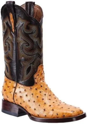 Joe Boots Western Boots For Men Ostrich Print Leather 701