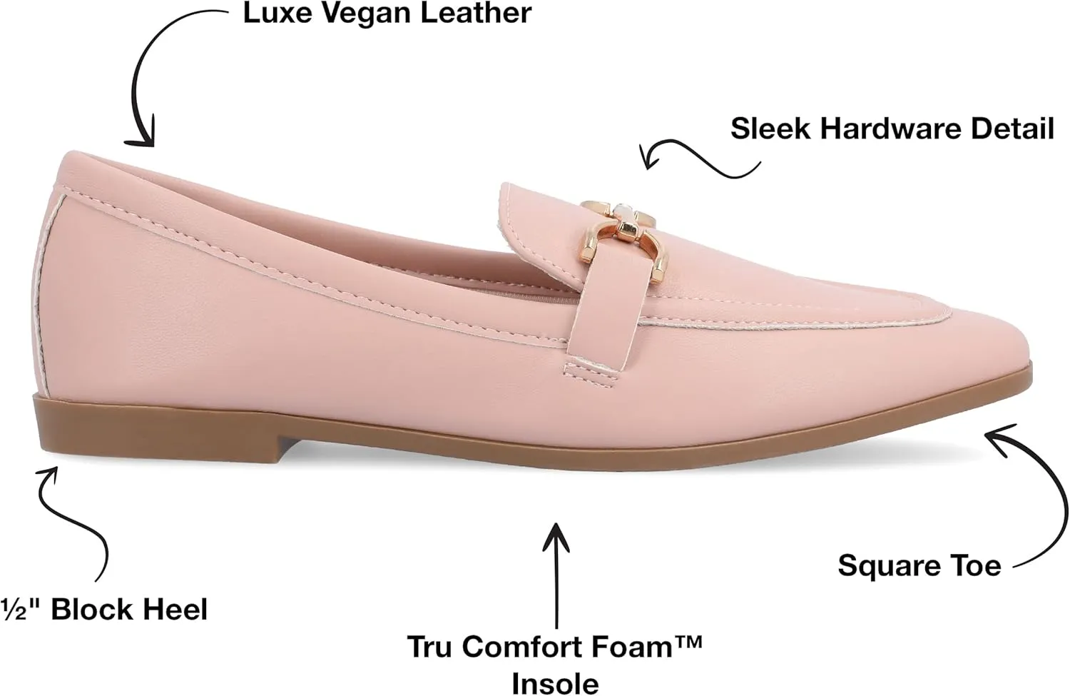 Journee Collection Womens Mizza Faux Leather Slip On Loafers