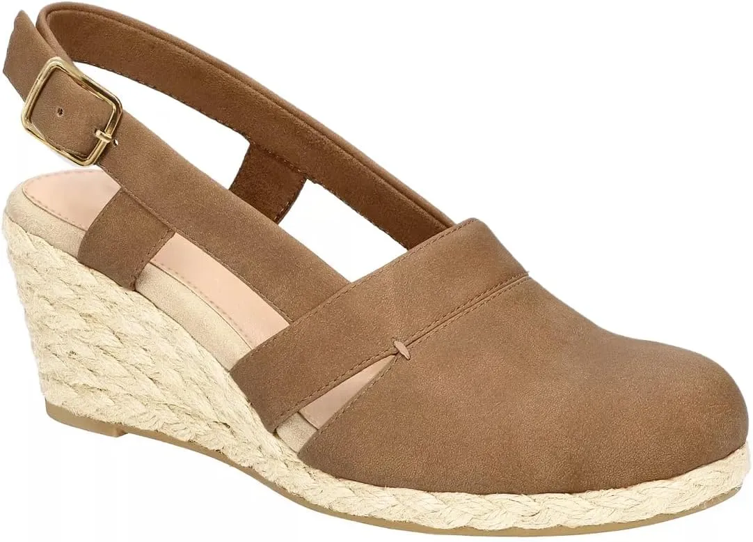 Juliet Holy Womens Wedges Sandals Platform Espadrilles Slingback Closed-toe Clogs Sandals