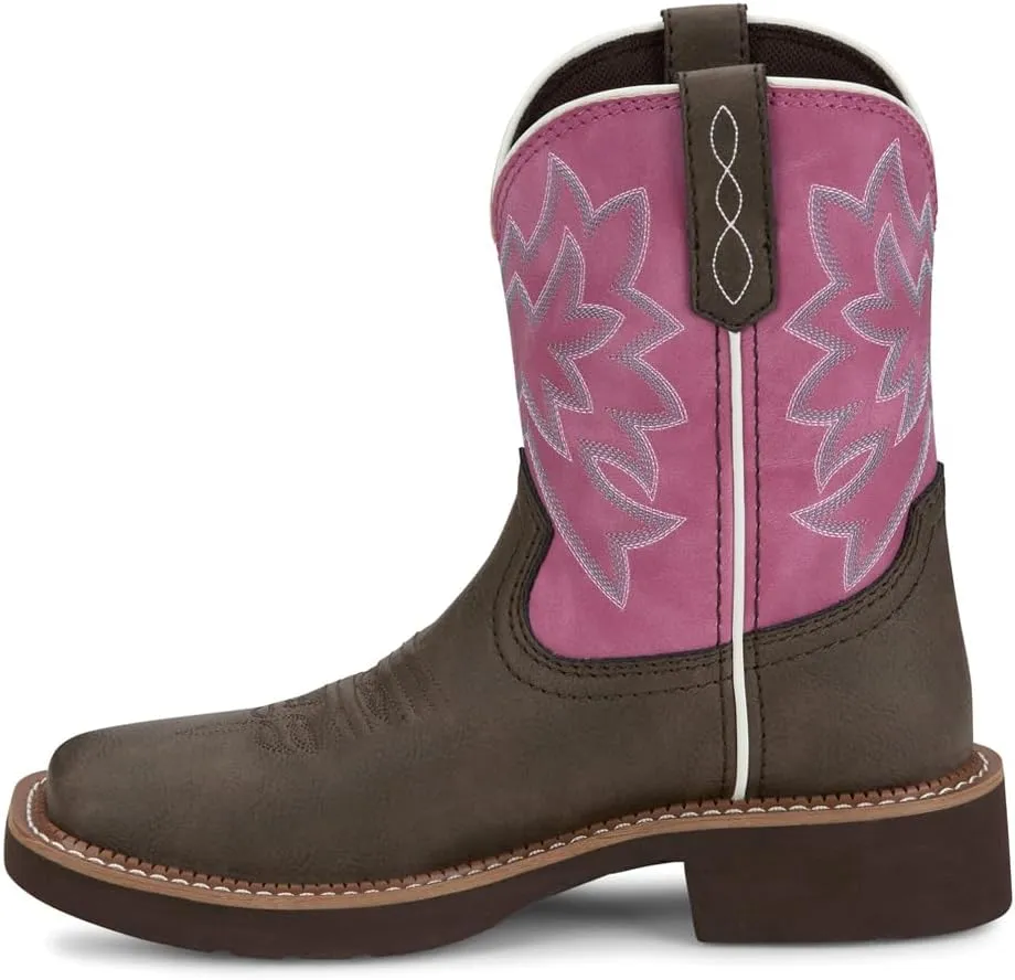 Justin Sunny 8” Cowboy Boots for Women - Gypsy Collection - Leather Women’s Cowgirl Boots with Comfort Cushion Footbed and Non Slip Rubber Outsole