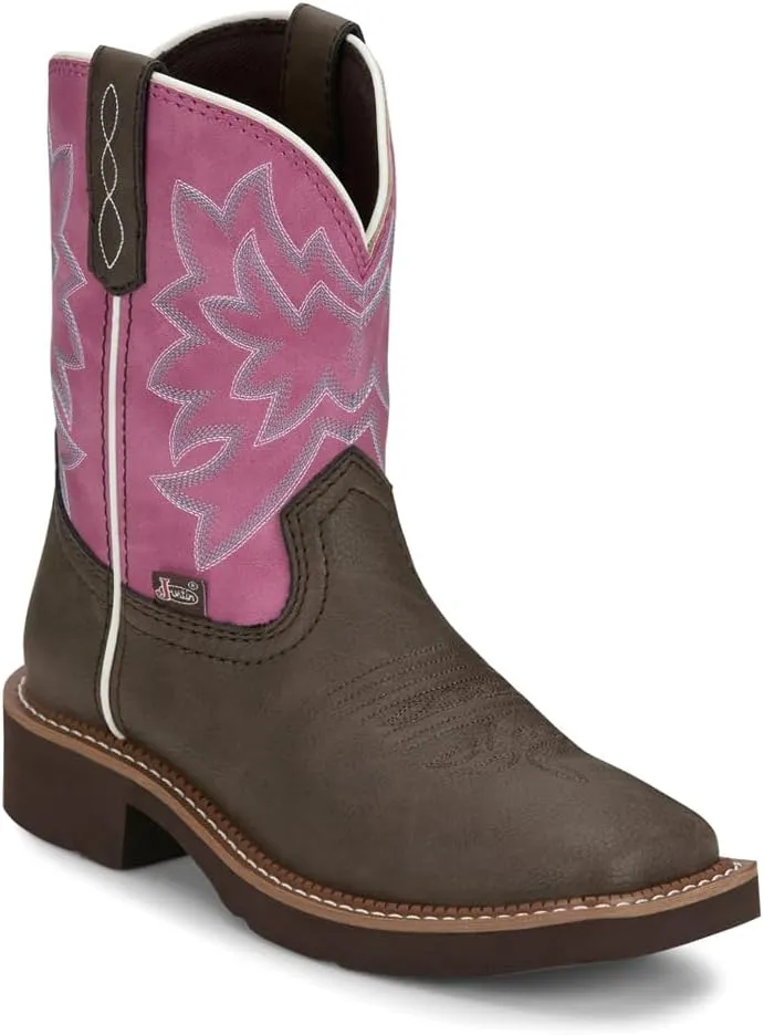 Justin Sunny 8” Cowboy Boots for Women - Gypsy Collection - Leather Women’s Cowgirl Boots with Comfort Cushion Footbed and Non Slip Rubber Outsole