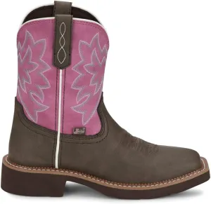 Justin Sunny 8” Cowboy Boots for Women - Gypsy Collection - Leather Women’s Cowgirl Boots with Comfort Cushion Footbed and Non Slip Rubber Outsole