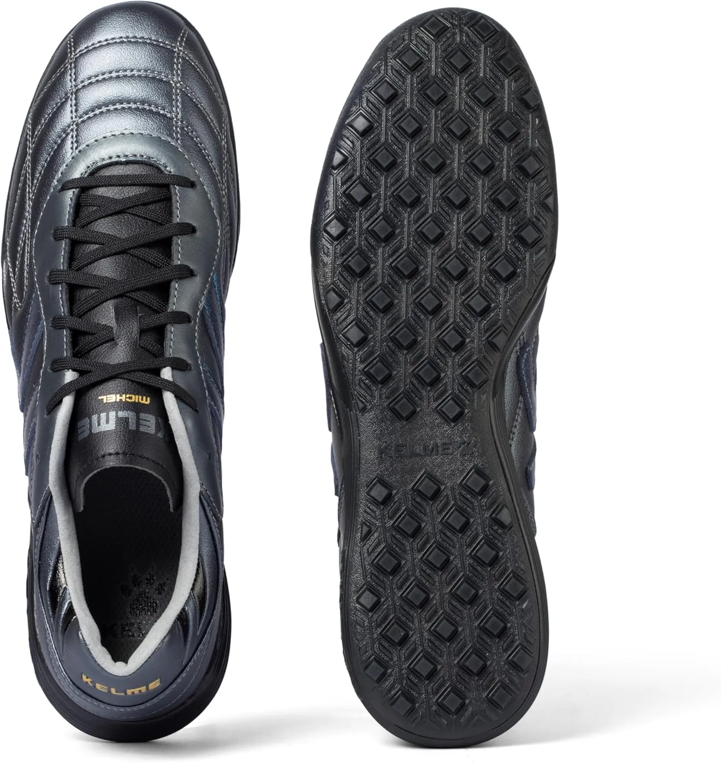 KELME Leather Indoor Soccer Shoes Futsal Turf Soccer Shoes Man Women Football Athletic Sneakers