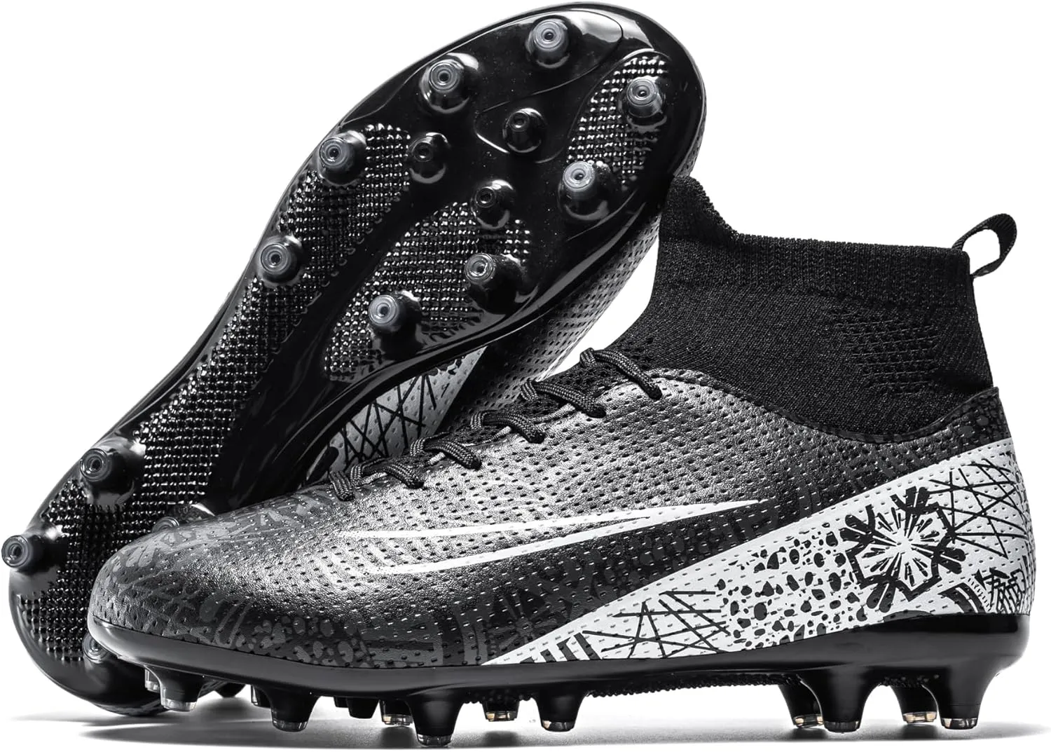Kids Soccer Cleats Boys Girls Firm Ground Professional Athletic Outdoor Football Shoes
