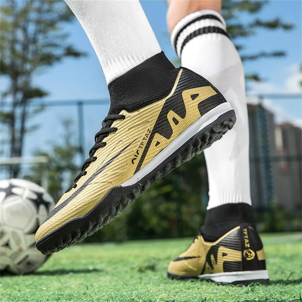 Kids Soccer Shoes Indoor Futsal Turf Big Boys Cleats Youths TF High Top Training Football Boots for Games Athletic