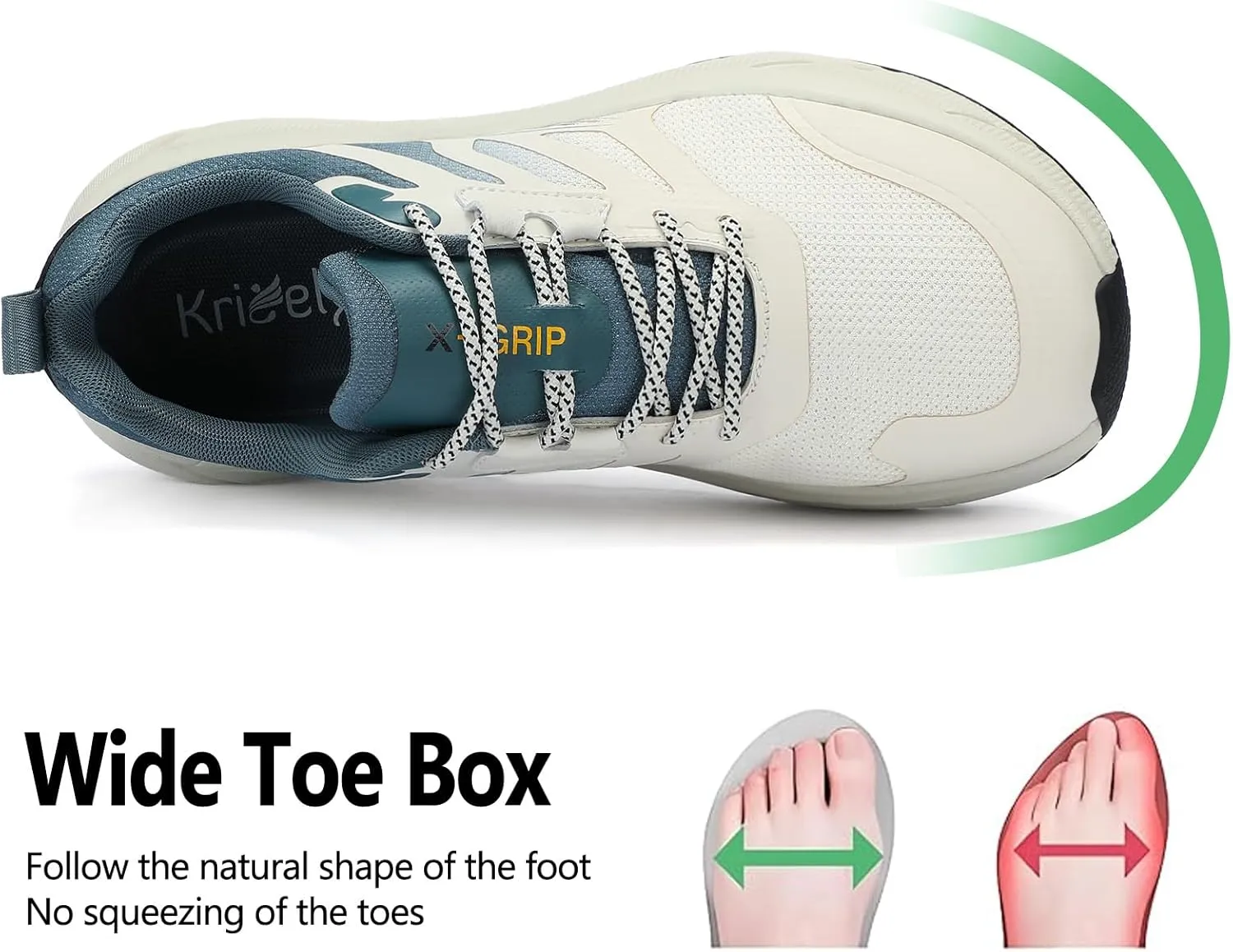 Kricely Men's Trail Running Shoes Wide Toe Box Shoes for Men Walking Sneakers