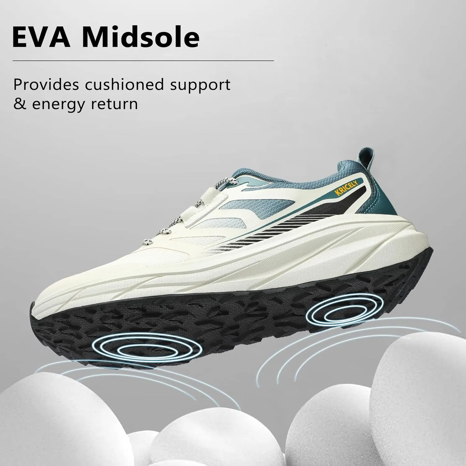 Kricely Men's Trail Running Shoes Wide Toe Box Shoes for Men Walking Sneakers