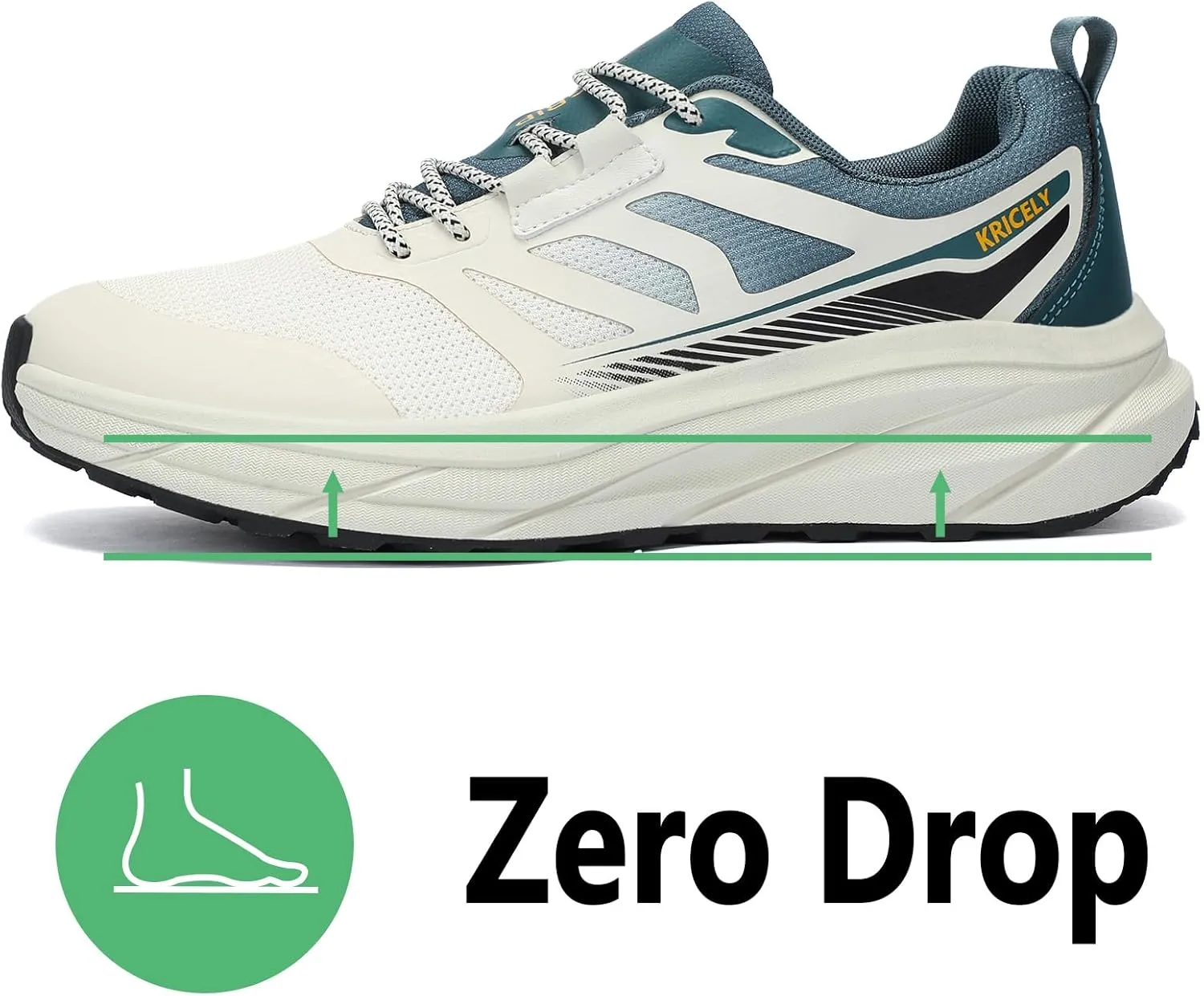 Kricely Men's Trail Running Shoes Wide Toe Box Shoes for Men Walking Sneakers