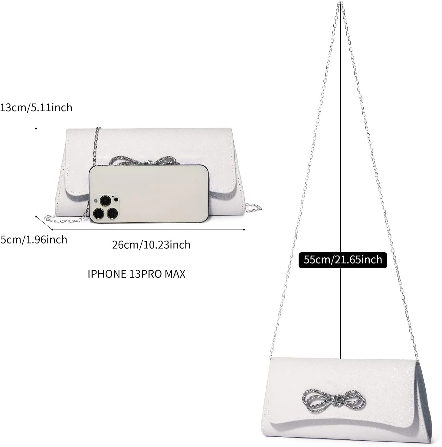 Labair Womens Evening Bag Sparkly Bow Clutch Purse Wedding Prom Formal Purses Party Cocktail Handbags.