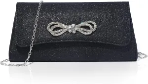 Labair Womens Evening Bag Sparkly Bow Clutch Purse Wedding Prom Formal Purses Party Cocktail Handbags.
